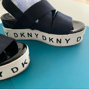 DKNY Black Strappy Platforms